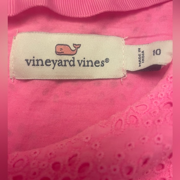 NWOT Vineyard Vines Allamanda Pink Eyelet Short Sleeved Dress Size 10 - Picture 8 of 10